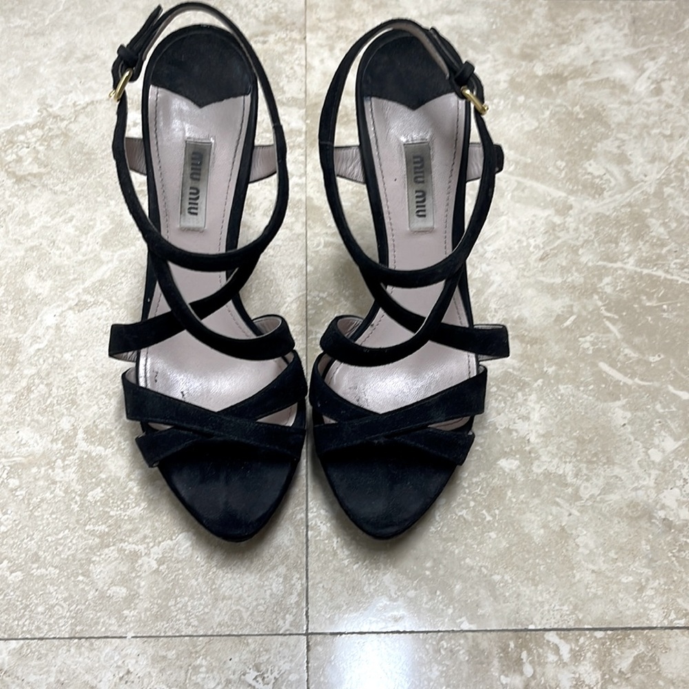 Black High heel platform Miu Miu  designer
